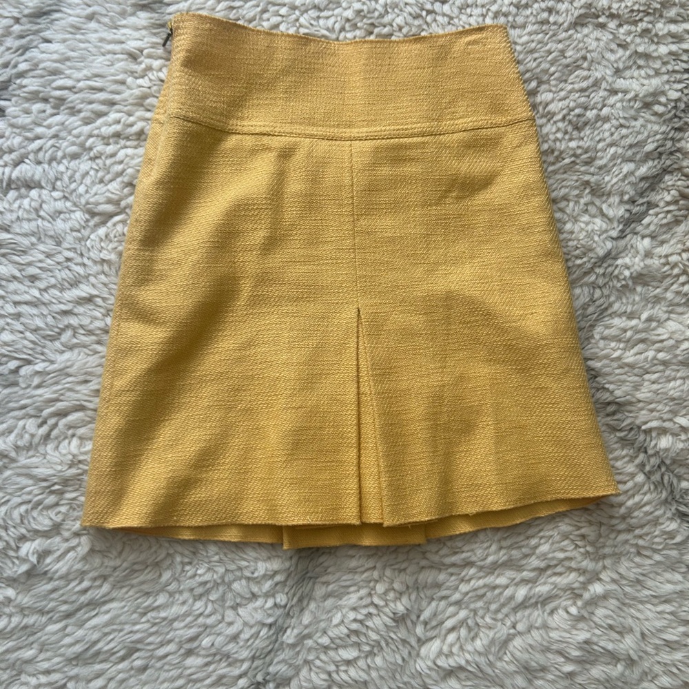 Tory Burch Yellow Textured Midi Skirt
